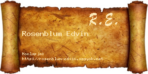Rosenblum Edvin névjegykártya